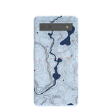 Powder Blue Contour Lines Google Pixel 6a Case