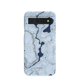Powder Blue Contour Lines Google Pixel 8a Case