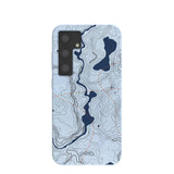 Powder Blue Contour Lines Samsung Galaxy S24 Case