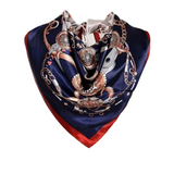Anyyou Fashion Premium Satin Square Scarf – Red Blue Silk-Feel Neckwrap for Women