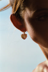 Earring Puzzle Heart Gold
