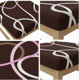 Anyseat Dark Brown White Wave Print Chair Cover – Stretch Washable Removable Seat Cover for Dining & Kitchen
