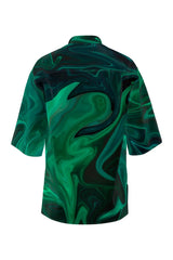 Cuban Collar Shirt in Paint Splash Print