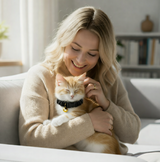 Anypet Stylish Black Cat Collar Small Size Adjustable Pet Collar With Safety Buckle Bell Durable Strap Comfortable Cat Neck Accessory