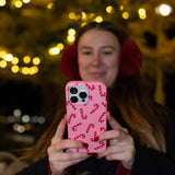 Bubblegum Pink Candy Cane Chaos iPhone 14 Pro Max Case