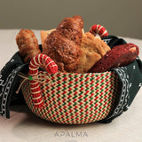 Candy Cane Basket - Handmade Iraca Palm - Christmas Tabledecor