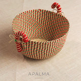Candy Cane Basket - Handmade Iraca Palm - Christmas Tabledecor