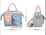 Anysort Mommy Diaper Bag Blue Backpack Big Capacity Handbag Stroller for Moms Detachable Strap Maternity Shoulder Bag