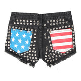 Vintage black Reverse Denim Shorts - womens 27" waist