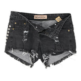 Vintage black Reverse Denim Shorts - womens 27" waist