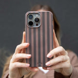Chocolate Brown Cocoa Stripes Samsung Galaxy S23+(Plus) Case