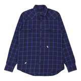 Armani Exchange Checked Shirt - Large Blue Cotton