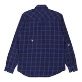 Armani Exchange Checked Shirt - Large Blue Cotton