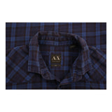 Armani Exchange Checked Shirt - Large Blue Cotton