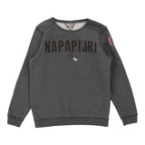 Age 12 Napapijri Spellout Sweatshirt - Large Grey Cotton