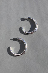 Crescent Hoops Silver Large