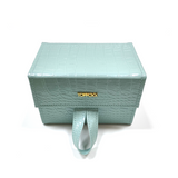 Turquoise Faux Croco Travel Case