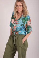 Cuban Collar Shirt In Paint Stroke