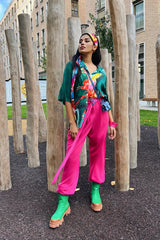 Cuban Collar Shirt in Paint Splash Print