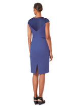 D018 _ LOTUS _ Cap-Sleeves Sheath Dress _ Lazurite
