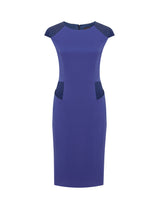 D018 _ LOTUS _ Cap-Sleeves Sheath Dress _ Lazurite