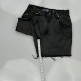 Silver Tab Levis Baggy Denim Shorts - 28W UK 10 Black Cotton