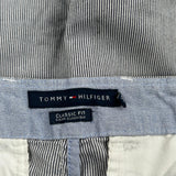 Tommy Hilfiger Pinstripe Chino Shorts - 32W 10L Grey Cotton