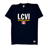 Spartans Roots Athletics Single Stitch T-Shirt - Medium Navy Cotton