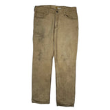 Carhartt Carpenter Trousers - 34W 30L Beige Cotton