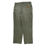 Carhartt Double Knee Carpenter Pants - 33W 32L Green Cotton
