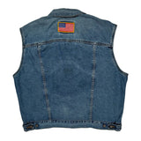 American Flag Patch Levis Denim Vest - Large Blue Denim