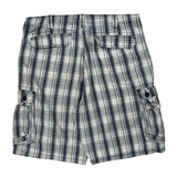 Lee Checked Cargo Shorts - 38W 11L Blue Cotton