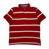 Tommy Hilfiger Striped Polo Shirt - XL Red Cotton