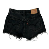 Levis Denim Shorts - 26W UK 6 Black Cotton