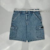 Wrangler Cargo Denim Shorts - 33W 9L Blue Cotton