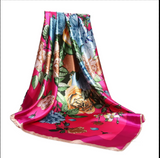 Anyyou Fashion Premium Satin Square Scarf – Peony Pink Silk-Feel Neckwrap for Women
