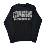 Pocono Mountain Harley Davidson Graphic Long Sleeve T-Shirt - Medium Grey Cotton