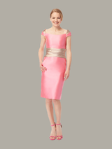 KATHRYN | Two-Tone Fitted Occasion Dress | Pink-Rose Gold