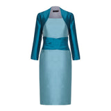 KATHRYN | Two-Tone Fitted Occasion Dress | Lagoon-Teal