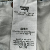 Levis 501 Jeans - 34W 32L Light Wash Cotton