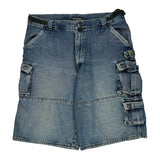First Down Cargo Shorts - 38W 11L Blue Cotton