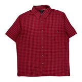 Marmot Checked Short Sleeve Shirt - Large Red Cotton