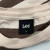 Pocket On Chest Lee Striped T-Shirt - XL Brown Cotton