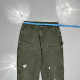 Carhartt Double Knee Carpenter Trousers - 34W 34L Green Cotton