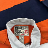 Ralph Lauren Striped Rugby Shirt - Medium Navy Cotton