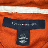 Tommy Hilfiger Striped Polo Shirt - Large Orange Cotton