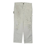 Dickies Double Knee Carpenter Trousers - 34W 32L White Cotton