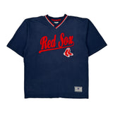 Red Sox Lee Sport Mlb Jersey - Large Navy Cotton Blend