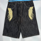 Evolution Graphic Denim Shorts - 34W 13L Dark Wash Cotton Blend