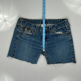 True Religion Denim Shorts - 30W UK 8 Blue Denim